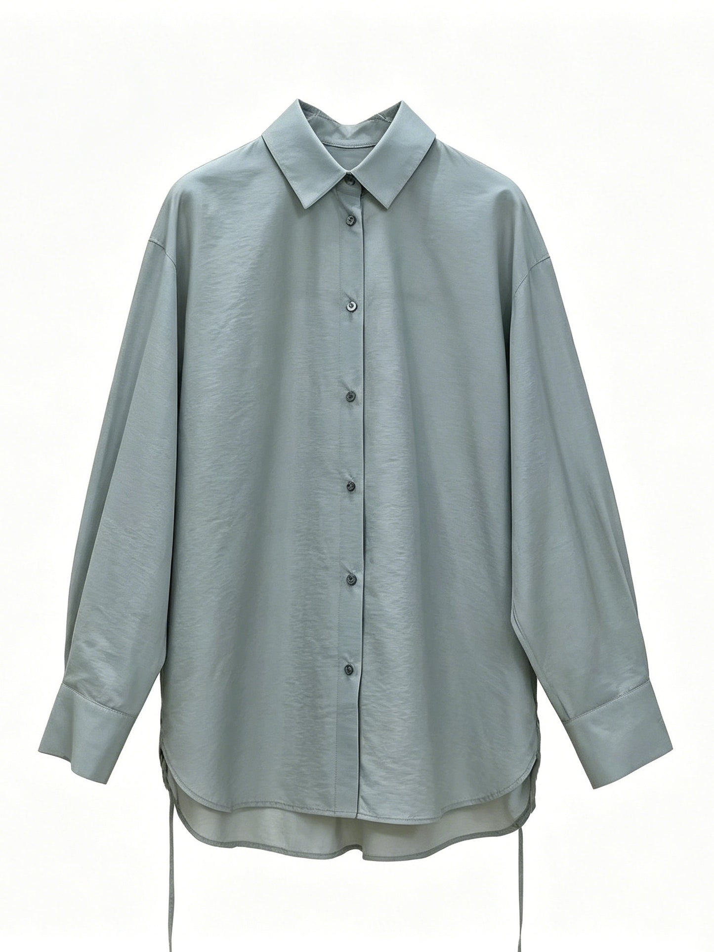 MIST GREY OVERSIZED LONG SLEEVE SHIRT
