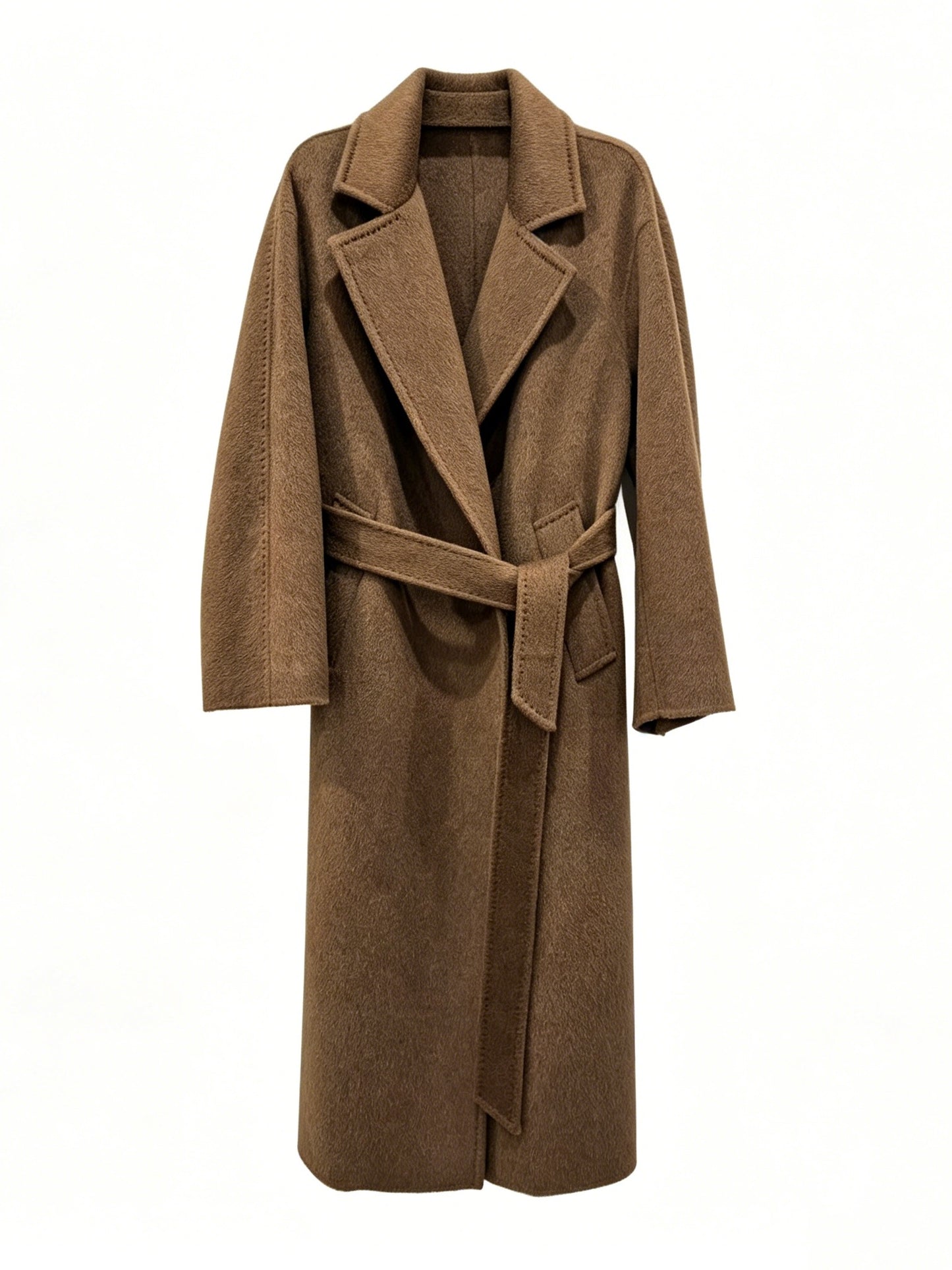 LONG BELTED WOOL COAT