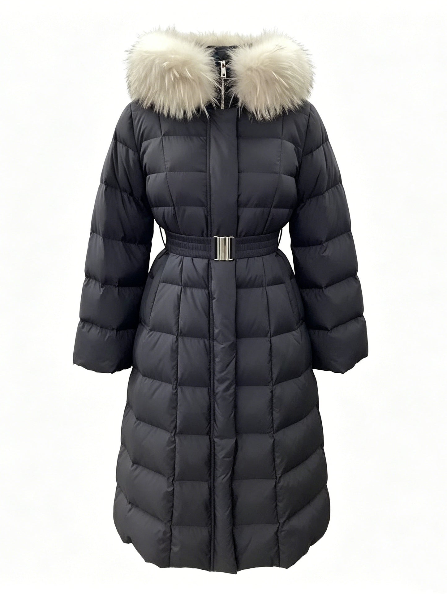 LONG BELTED DOWN COAT