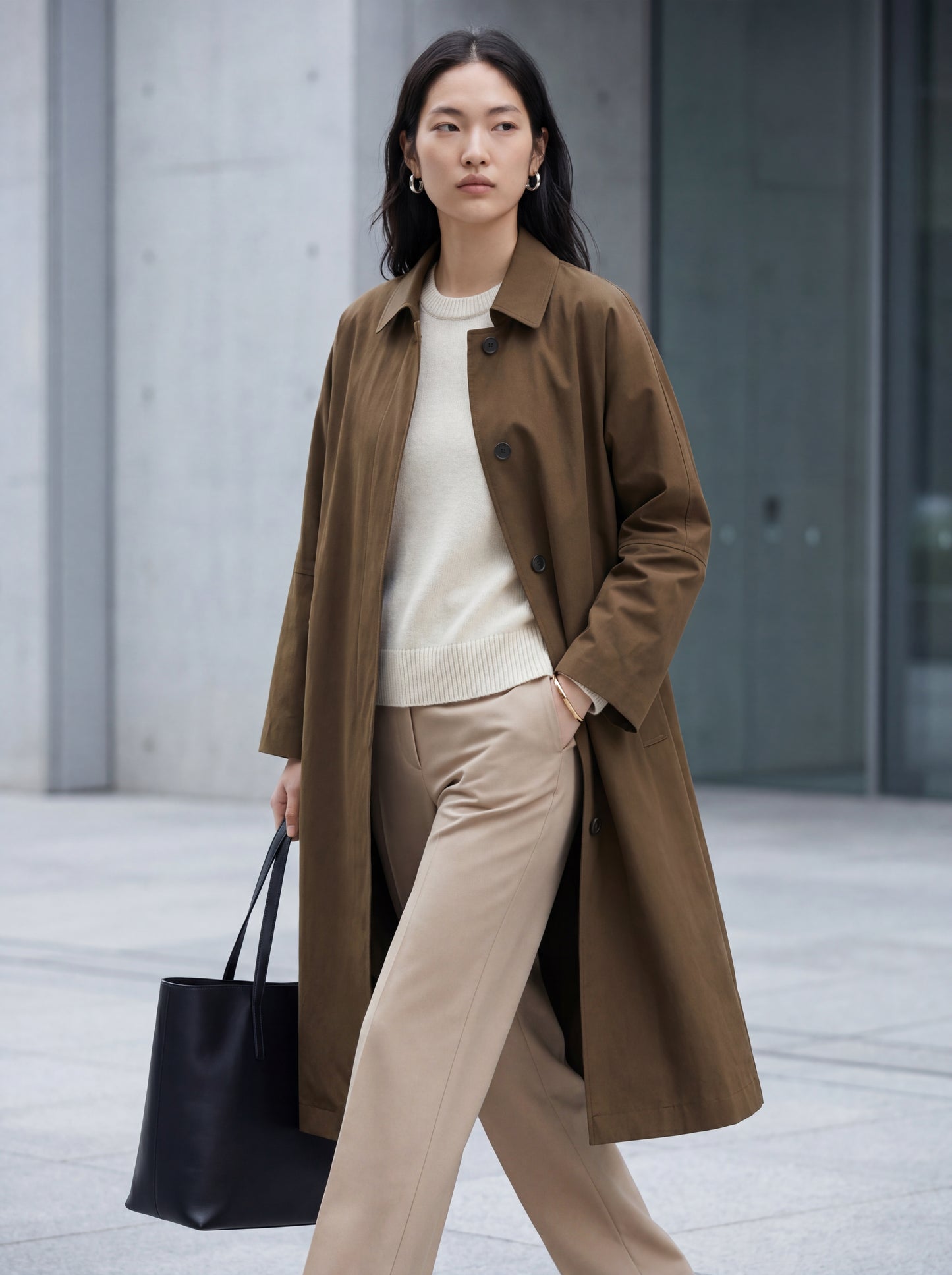 LONG SHIRT-STYLE TRENCH COAT