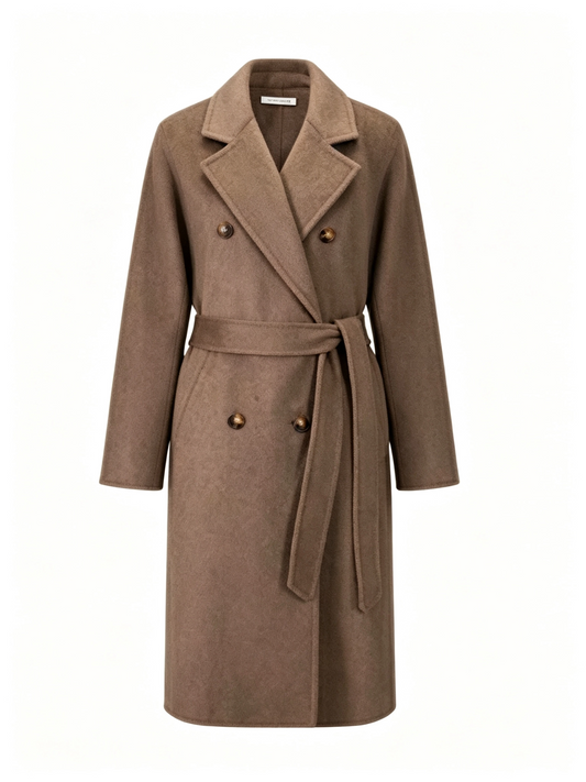 DOUBLE-BREASTED WOOL COAT