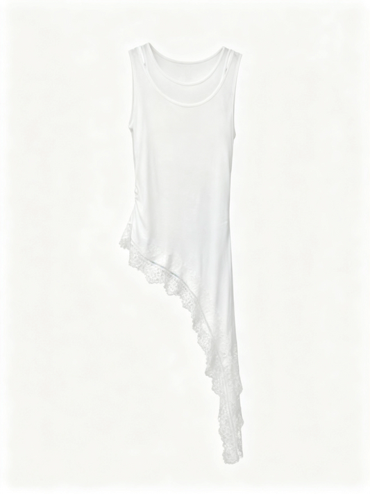 LACE SPLICED SLEEVELESS TANK TOP
