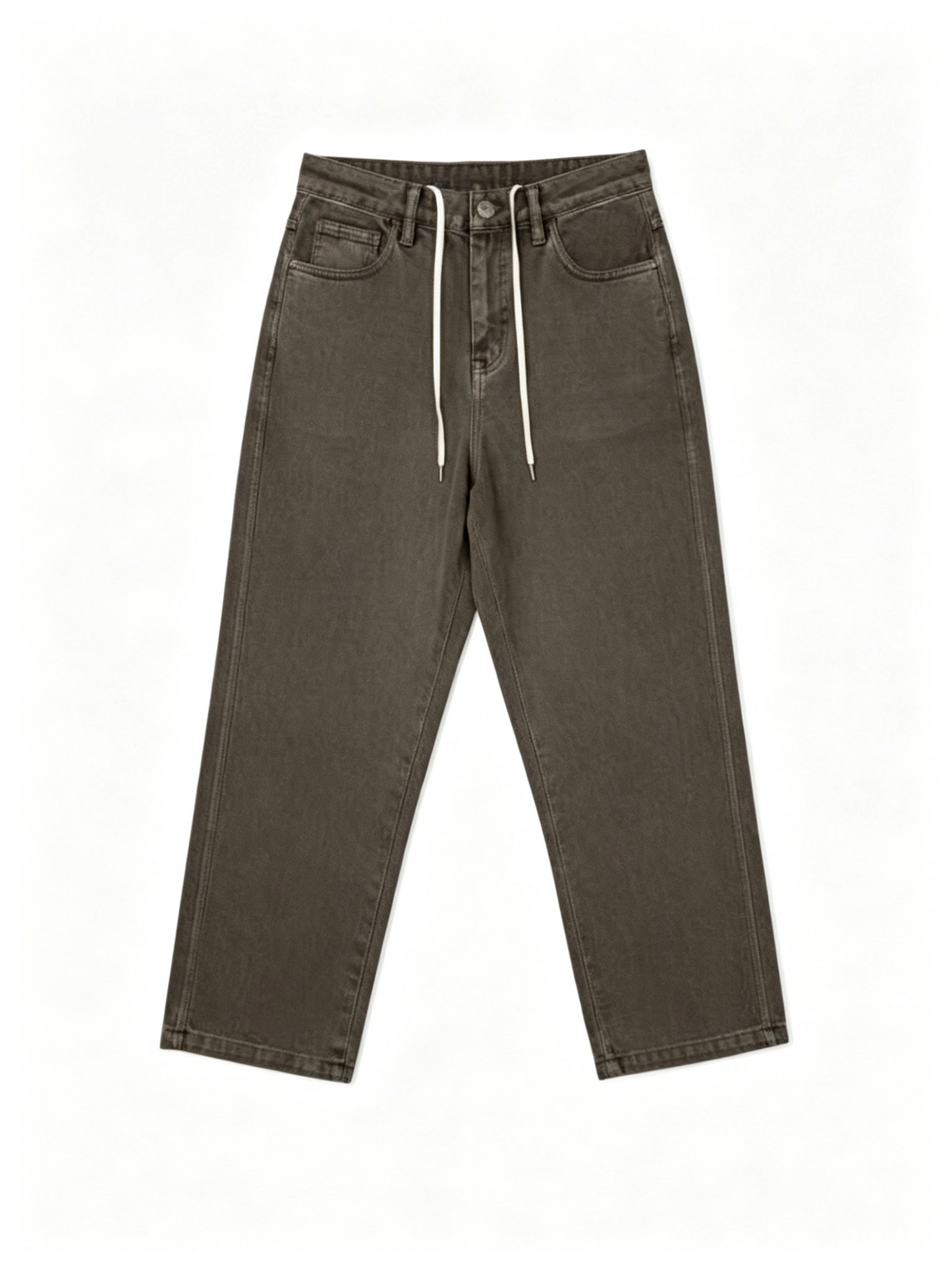 LOOSE CURVED DENIM PANTS