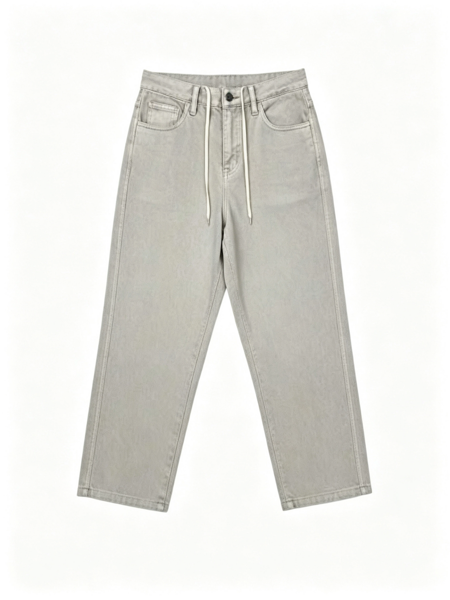 LOOSE CURVED DENIM PANTS