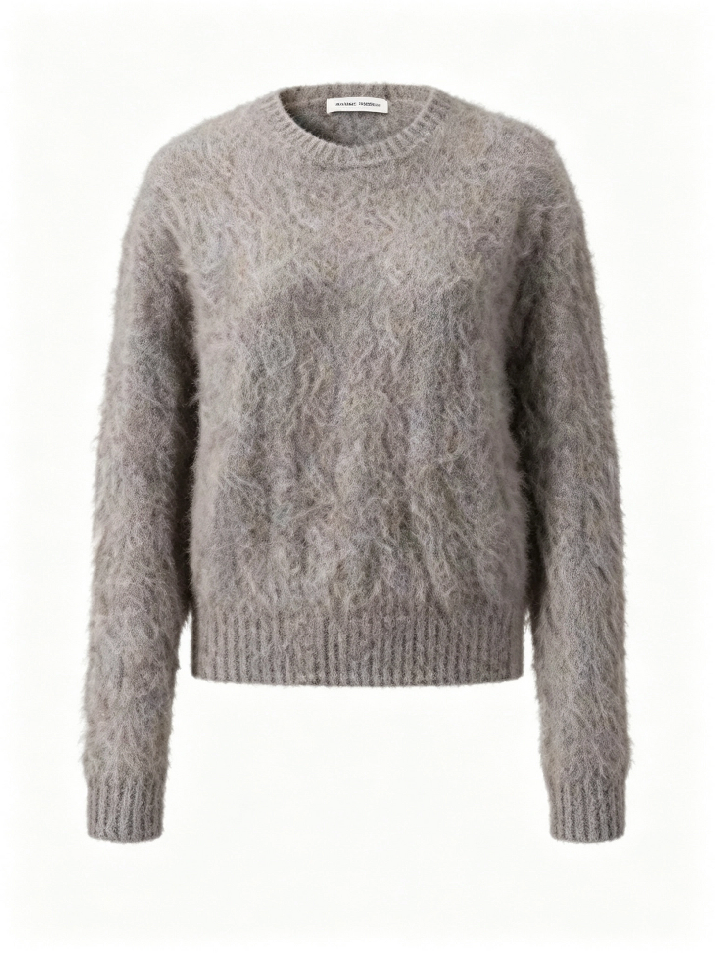 OVERSIZED ROUND-NECK FUZZY SHORT TOP