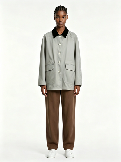 COLOR BLOCK TRENCH COAT