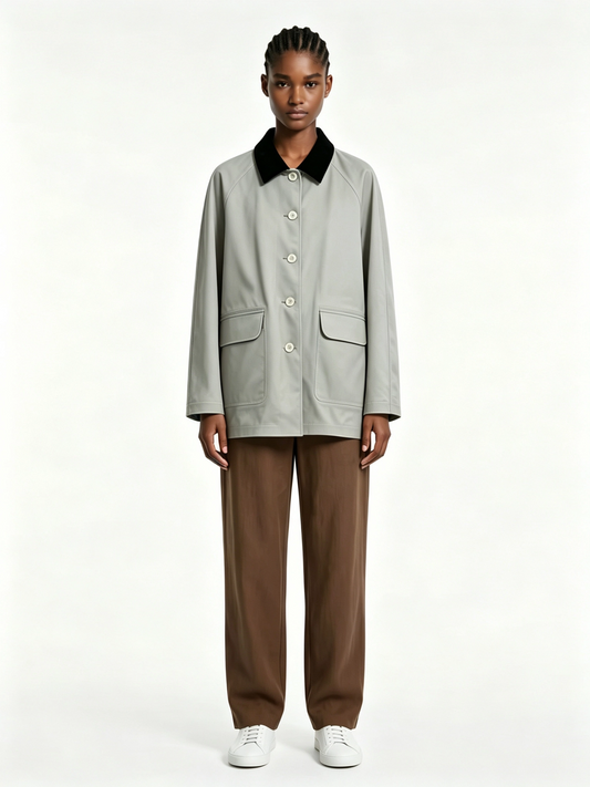 COLOR BLOCK TRENCH COAT