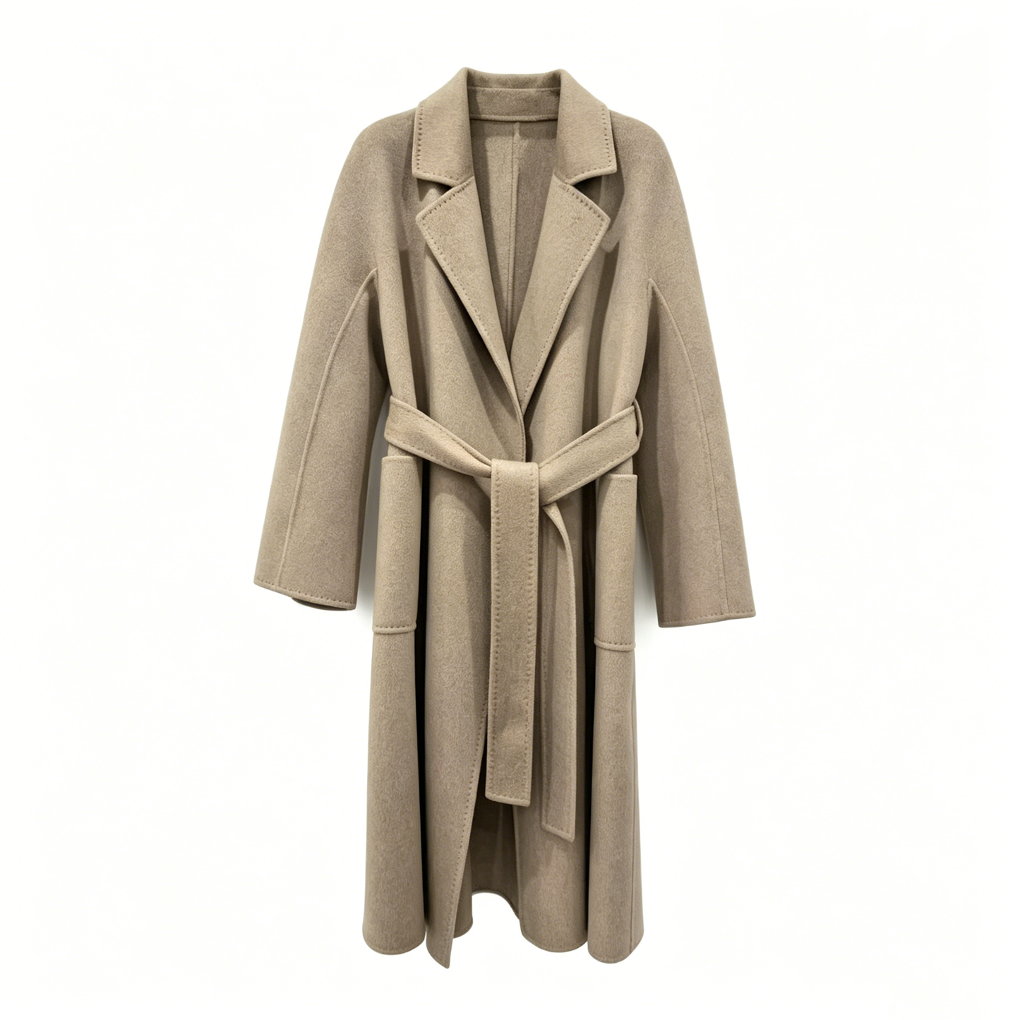 LONG BELTED WOOL COAT