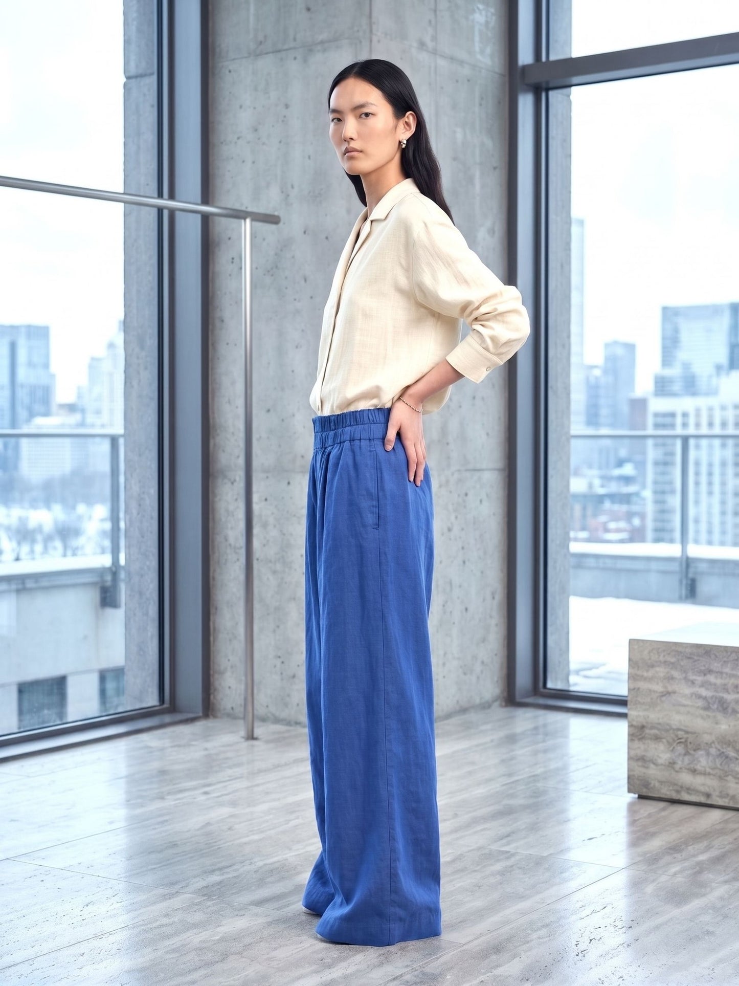 WIDE LEG CASUAL PANTS