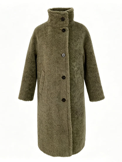 LONG FLUFFY WOOL COAT
