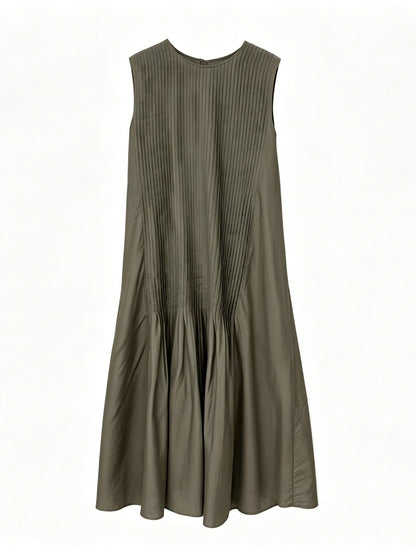 OLIVE GREEN TEXTURED SLEEVELESS JUMPSUIT