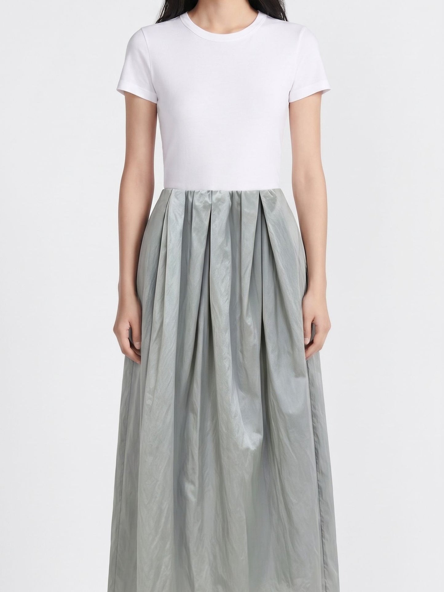 MIST GREY STRAIGHT SKIRT
