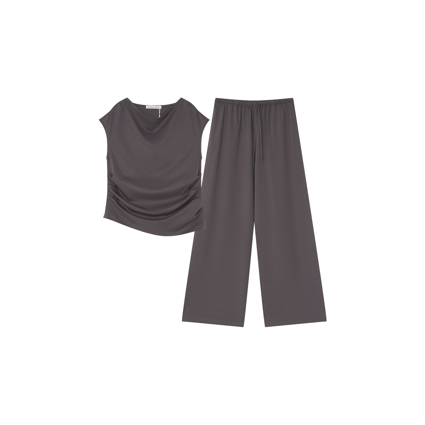 SLEEVELESS TOP & STRAIGHT PANTS SET
