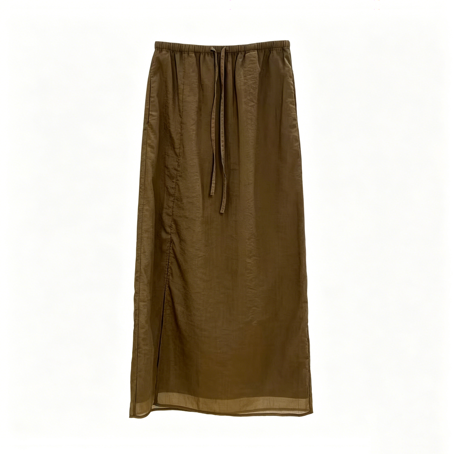 KHAKI BROWN HIGH WAIST SKIRT