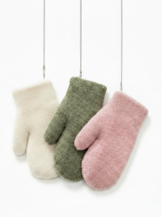 MULTI-COLOR FLUFFY WOOL GLOVES