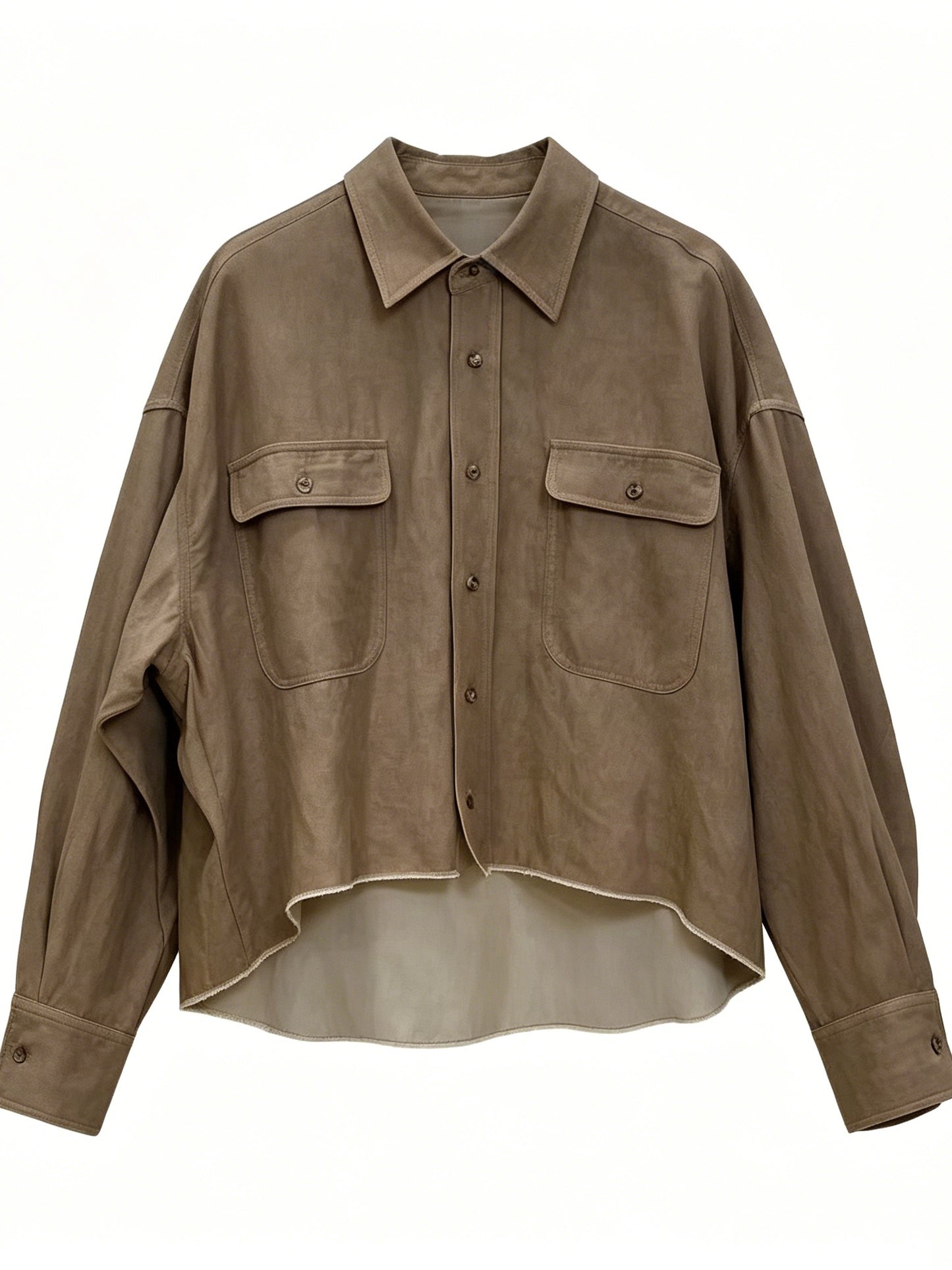 CARAMEL BROWN COLLARED SHIRT