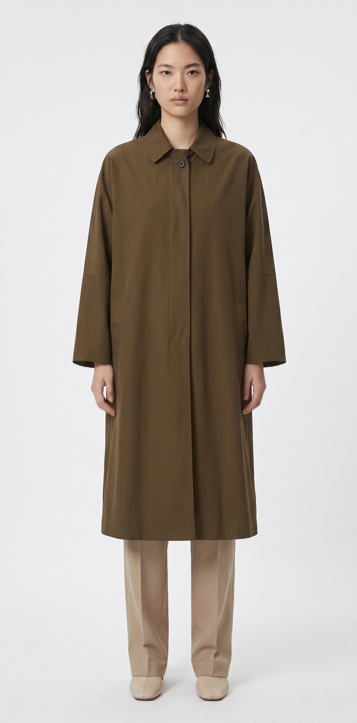 LONG SHIRT-STYLE TRENCH COAT