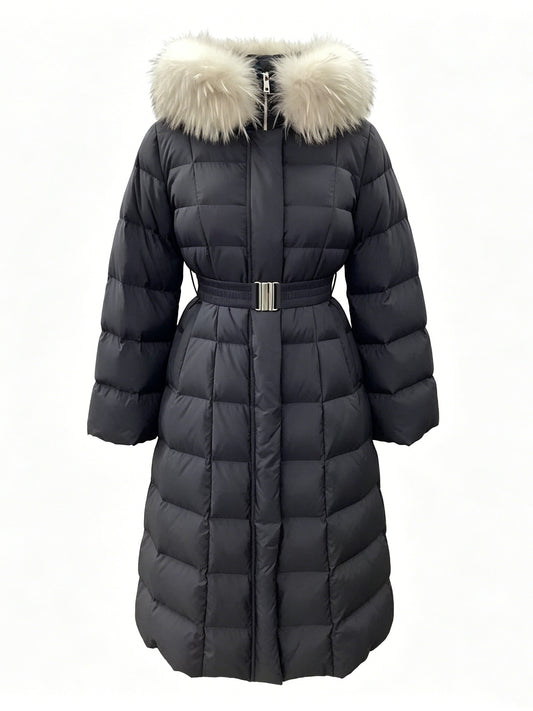 LONG BELTED DOWN COAT