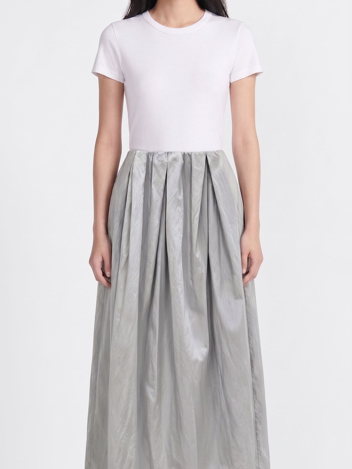 MIST GREY STRAIGHT SKIRT
