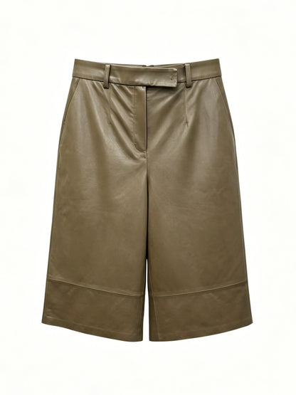 STRAIGHT LEATHER SHORT