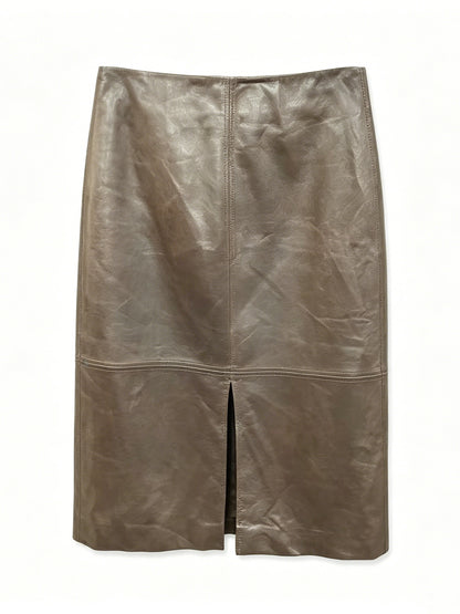 SPLIT STRAIGHT LEATHER SKIRT