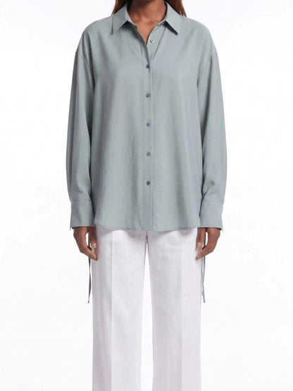 MIST GREY OVERSIZED LONG SLEEVE SHIRT