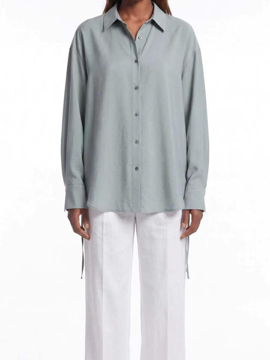 MIST GREY OVERSIZED LONG SLEEVE SHIRT