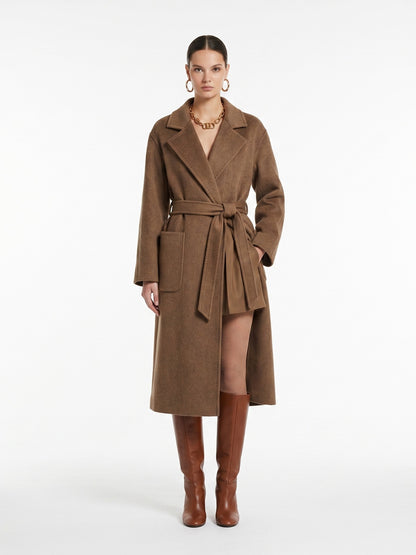LONG BELTED WOOL COAT
