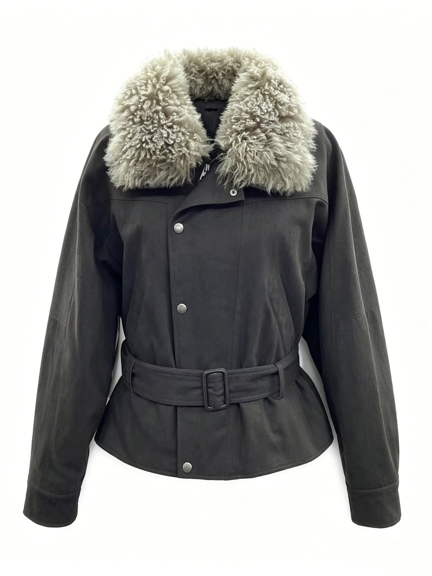 DOWN COAT WITH FUR COLLAR