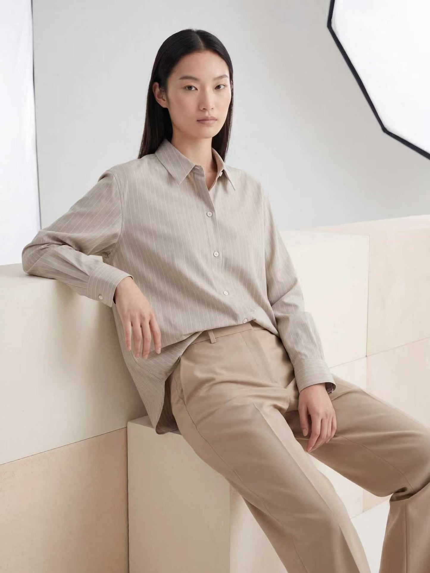 PINSTRIPE LONG SLEEVE SHIRT